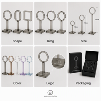 Support de présentation circulaire transparent en acrylique personnalisé pour écharpes, présentoir de comptoir pour accessoires de mode de boutique avec base à logo OEM