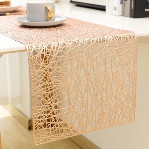 사용자 정의 스트라이프 테이블 러너 웨딩 파티 180cm 300cm 400cm 크기 옵션 치즈 천 거즈 크레이프 천 홈 호텔 사용 - Product Image 4