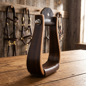 Tough Tack Cowboy Tack - Estribo de madera con campana y suela de cuero para silla de montar western - Product Image 2
