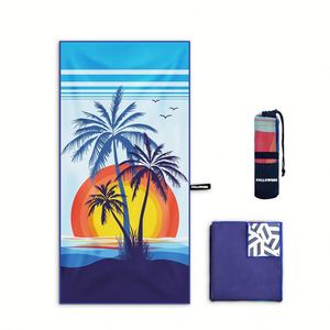 Serviette de plage en microfibre en gros, design personnalisé gratuit, avec logo, impression personnalisée, séchage rapide, grande serviette de plage d'été - Product Image 1