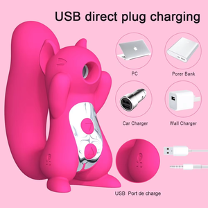 USB Rechargeable <strong>Mini</strong> <strong>Suction</strong> Nipple Clitoris G-Spot Stimulator Sucking Squirrel <strong>Dildo</strong> Vibrator for Women - Product Image 4