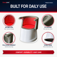 Appareil de luminothérapie rouge assis 320 LED, chaise chauffante 660nm 850nm avec panneau lombaire et fessier, minuterie 15-60 min, OEM ODM Vente en gros