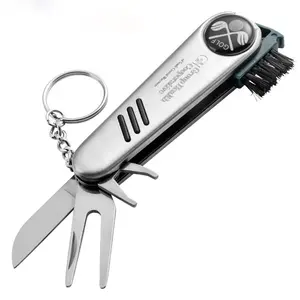 Großhandel Custom Free Sample Multifunktion ale Schlüssel bund Golf Divot Tool mit Taschen messer