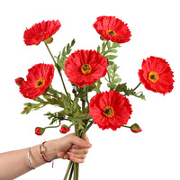 Bunga Poppy Buatan EVA Smooth-mouthed, Bunga Poppy Palsu, Dekorasi Rumah, Dekorasi Pernikahan, Buket Lembut, Ornamen Bunga