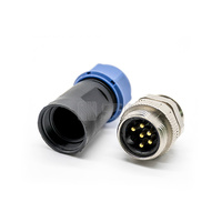 Connecteur circulaire mâle 7/8 "6 broches IP67 connecteur d'automatisation industrielle installable sur le terrain étanche