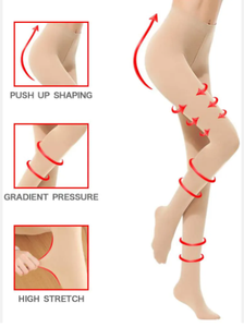 Collants de maternité à compression graduée, à bout fermé, 20-30 mmHg, tricotés, soutien pour le ventre de grossesse, leggings médicaux pour le ventre - Product Image 3