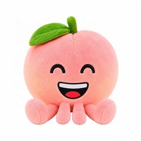 Op maat gemaakte schattige zachte oranje pluche pop met uitdrukkingen, gevuld met PP-katoen, katoenen stof, aanpasbare maat