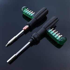 11 In 1 Multifunctional <b>Screwdriver</b> Set Ratcheting Interchangeable Bits Plastic Handle Anti Slip Texture Diy Tool Kit - Product Image 4