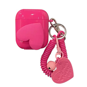 เคสใส่หูฟังแบบครอบเต็มรูปแบบมีจี้รูปหัวใจสีแดงกุหลาบสำหรับ1/2เคสอ่อนสำหรับเด็กผู้หญิง - Product Image 5