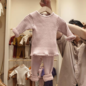 Ensemble de vêtements pour bébé, vêtements pour enfant, automne-hiver, coton côtelé uni, manches longues et pantalon, ensembles de vêtements pour bébé - Product Image 4