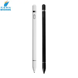 Magnetic aluminum cap pencil screen touch click stylus tablet pen with usb charger cable