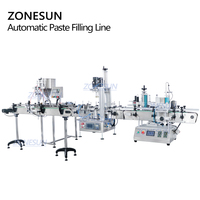 ZONESUN ZS-FAL180C8 Bureau Double Tête Pompe À Piston Pâte Machine à Capsuler Et à Étiqueter Ligne