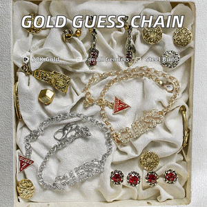 Joyería de Diseñador Famoso para <span class=keywords><strong>Mujer</strong></span>, Chapado en Oro de 18K, Letra con Diamantes para Pulsera de Cadena <span class=keywords><strong>Guess</strong></span>, Material de Acero Inoxidable de Moda - Product Image 2