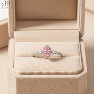 Newest Products Fine Delicate Shiny Pink Diamonds Engagement Ring Jewelry 18K Solid White Rose Gold Real Natural Diamonds Ring - Product Image 6