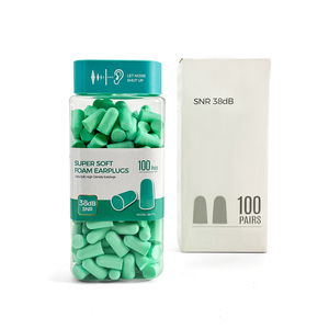 Vente en gros de 100 paires de bouchons d'oreilles en mousse PU douce et confortable, insonorisants, avec masque pour les yeux - Product Image 2