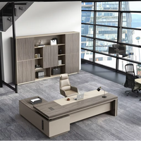 Ensemble de bureau moderne en bois avec chaise et table d'appoint, personnalisable, mobilier commercial assemblé, garantie de trois ans