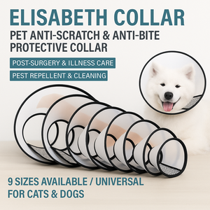 개와 고양이를위한 JZ 조정 가능한 플라스틱 엘리자베스 복구 고리 투명 핥기/물기 방지 기능 - Product Image 3