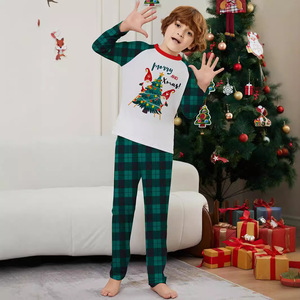 Nouvelle famille ensemble <span class=keywords><strong>de</strong></span> Noël Homewear petit cerf imprimé col rond manches longues pyjama - Product Image 4
