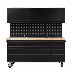 خزانة أدوات كبيرة مع حقيبة حائط معلقة 70 بوصة أداة تخزين ترولي صندوق أدوات منظمة مع لوح - Product Image 6