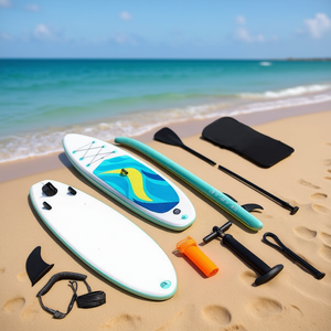 Tabla de paddle surf (SUP) de 126 x 32 x 6 pulgadas, extra ancha, con cubierta antideslizante gruesa, paleta ajustable y bomba manual, ideal para lagos y ríos. - Product Image 2