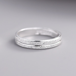 S999 Reines Silber Sternenhimmel Schlichte Ringe Paar-Eheringe für Männer und Frauen - Einfaches und Einzigartiges Reines Silber Design - Product Image 4