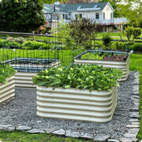 Lit de jardin surélevé en métal à roulettes, durable, pour intérieur/extérieur, avec trous de drainage, taille et couleur personnalisables, design moderne, pour la maison - Vente chaude