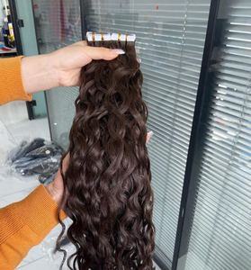 Calidad superior cutícula alineada Color marrón onda Natural doble dibujado cinta Normal en extensión de Cabello 100% extensiones de cabello humano real - Product Image 1