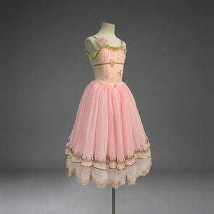 Tutu de ballet vintage romantique rose fait main, robe longue de spectacle scintillante, costume de danse de scène pour Le Réveil de Flore - Product Image 4