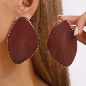 Pendientes de Botón Grandes de Estilo Bohemio Dorado, Minimalistas, Modernos, Geométricos, Irregulares, de Moda - Product Image 5