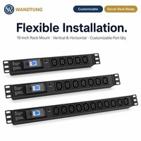 PDU personnalisé 19'' 1U 8 voies intelligent avec interrupteur, unité de distribution d'alimentation pour armoire, prise IEC C14 C20