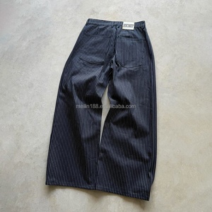 Pantalones Vaqueros Personalizados al por Mayor, con Rayas Finas, Estilo Vintage, Rectos, de Algodón, Holgados, con Bajo de Campana, de Mezclilla Japonesa Selvedge para Hombre - Product Image 3