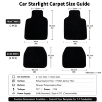 Tapis de sol de voiture à fibres optiques LED, contrôle par application, 7 couleurs, dégradé musical, flash dynamique, luminosité réglable