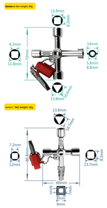 Clé triangulaire <span class=keywords><strong>universelle</strong></span> multifonctionnelle à 4 voies en acier au carbone pour compteurs de gaz et d'électricité-OEM DIY - Product Image 3