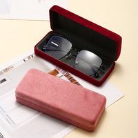 Nouvel étui à lunettes en velours résistant à la pression pour lunettes de grande taille, style rétro, lunettes de myopie, fabrication chinoise