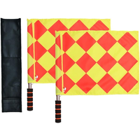 Drapeau d'arbitre de football 46CM drapeaux d'arbitre de coin de football personnalisés étanches avec poignée en mousse pour Match de football