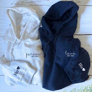 Sudaderas con Capucha Bordadas Personalizadas con <span class=keywords><strong>el</strong></span> Amor Eterno, Regalo Perfecto para Parejas, San Valentín, Tejidas con Lentejuelas para Invierno y Otoño - Product Image 2