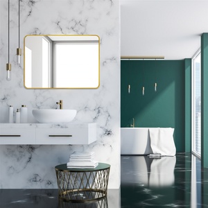 Best Selling Decorative Rectangle Wall Mirror Modern All Sizes Colors Wholesale <b>Cheap</b> Aluminum Glass <b>Framed</b> Metal Rectangle Wall - Product Image 6