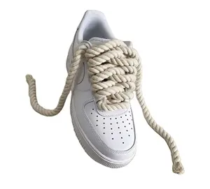 Fashion cotton rope Shoelaces Cotton Rope Laces For Sports Board Shoes