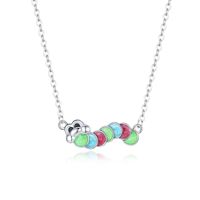 Collier pendentif serpent gourmand mignon en argent sterling 925, bijoux pour femmes, cadeau tendance pour mariage, vente en gros, plaqué rhodium