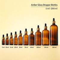 Silberner Kragen, schwarze Gummipipette, 15ml bernsteinfarbene Glas-Nachfüllflasche mit Parfümzerstäuber für Reise- und Probenfläschchen