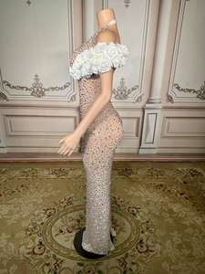 ZDカスタム控えめなイリュージョン仮面舞踏会セクシーダイヤモンドホルターネック床丈ドレスエレガントな女性服卒業用プロムマキシドレス - Product Image 3