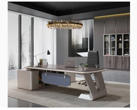 Bureau de direction en bois en forme de L, design moderne, classique, luxueux, durable, avec fixation murale