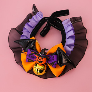Nuevos Accesorios Divertidos <span class=keywords><strong>de</strong></span> Halloween para Mascotas: Alas <span class=keywords><strong>de</strong></span> Murciélago <span class=keywords><strong>de</strong></span> Calabaza con Diseño <span class=keywords><strong>de</strong></span> Encaje y Toalla para la Saliva - Product Image 2
