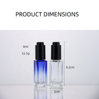 Flacon roll-on de luxe en verre dépoli carré de 5-10 ml pour huile de parfum, flacon carré en verre dépoli pour femme