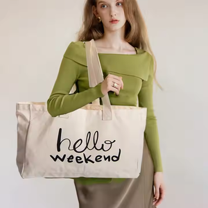 Eco Friendly Colorful Custom <b>Large</b> Canvas <b>Beach</b> Tote <b>Bag</b> Shopping Recycle <b>Bag</b> Soft Canvas 100% Cotton <b>Bag</b> - Product Image 1