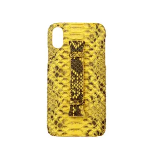 Capa De Celular定制正品蛇皮皮革手机套，带手柄，适用于Iphone 13 14 15迷你pro max