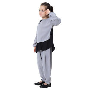 Bambini 2 pezzi manica lunga arabo turchia bambine camicia lunga pantaloni Set abbigliamento islamico abito modesto musulmano - Product Image 4