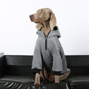 เสื้อฮู้ดดี้สุนัขขนฟลีซแบบใหม่จาก Qiqu Pet Supplies เสื้อผ้าสุนัขขนาดใหญ่ เสื้อฮู้ดดี้พิทบูล เสื้อผ้าสำหรับออกนอกบ้านสำหรับไวมาร์เนอร์และลาบราดอร์ - Product Image 2