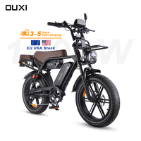 Vélo électrique OUXI 48V à double suspension, pneus larges de 20 pouces, Ebike V8 Ultra avec longue autonomie, cadre en alliage d'aluminium, moteur sans balais