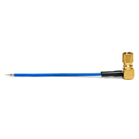 Connecteur mâle M5 à angle droit 10-32 pour câble d'extension pigtail RG178 bleu, 8 cm – Fourniture directe usine